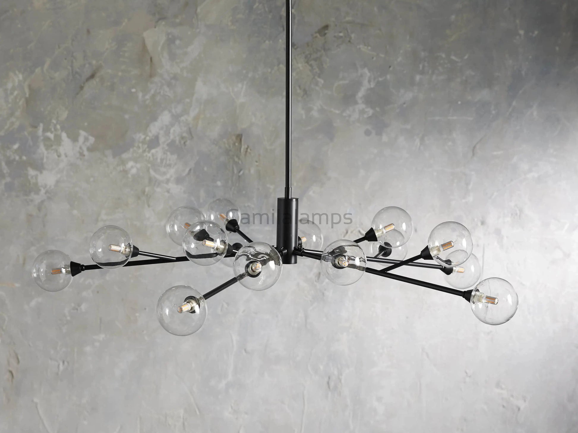 Sayre Round Clear Glass Globe Chandelier - Camilalamps - CAA - 10019A0