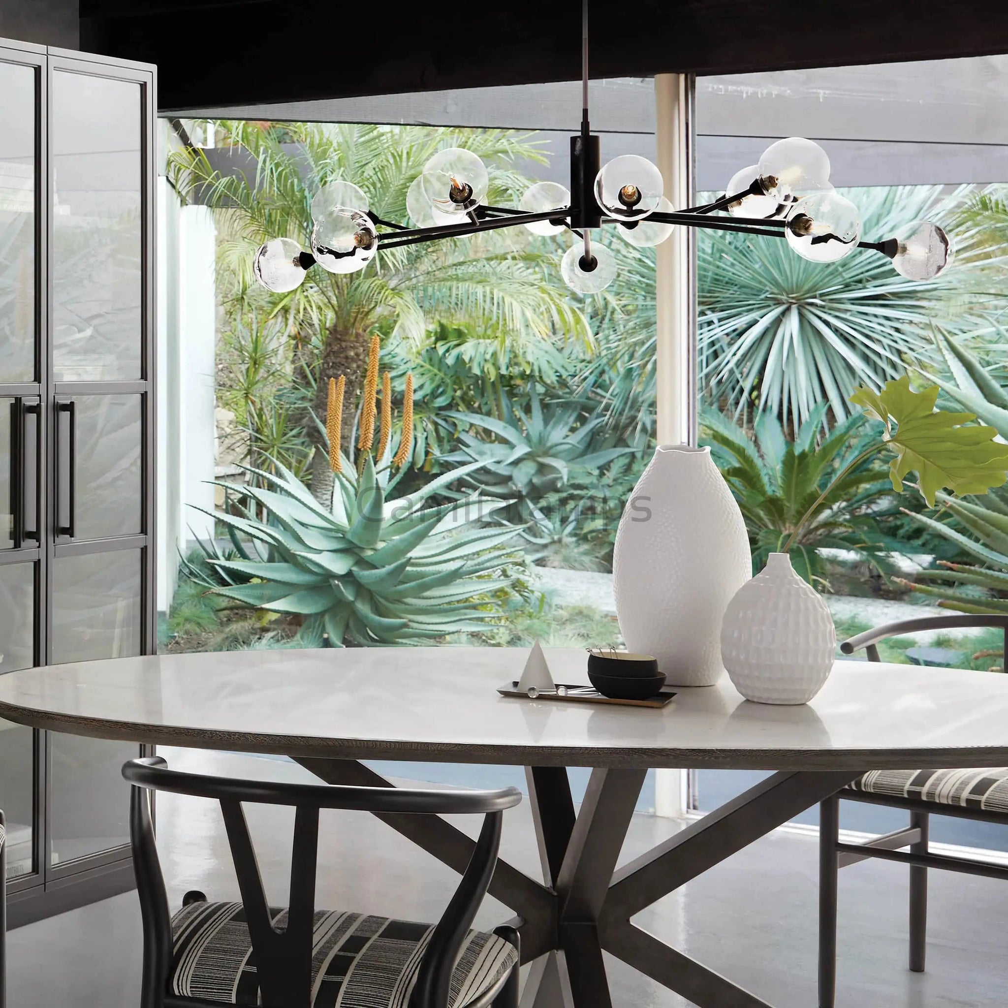 Sayre Round Clear Glass Globe Chandelier - Camilalamps - CAA - 10018A9