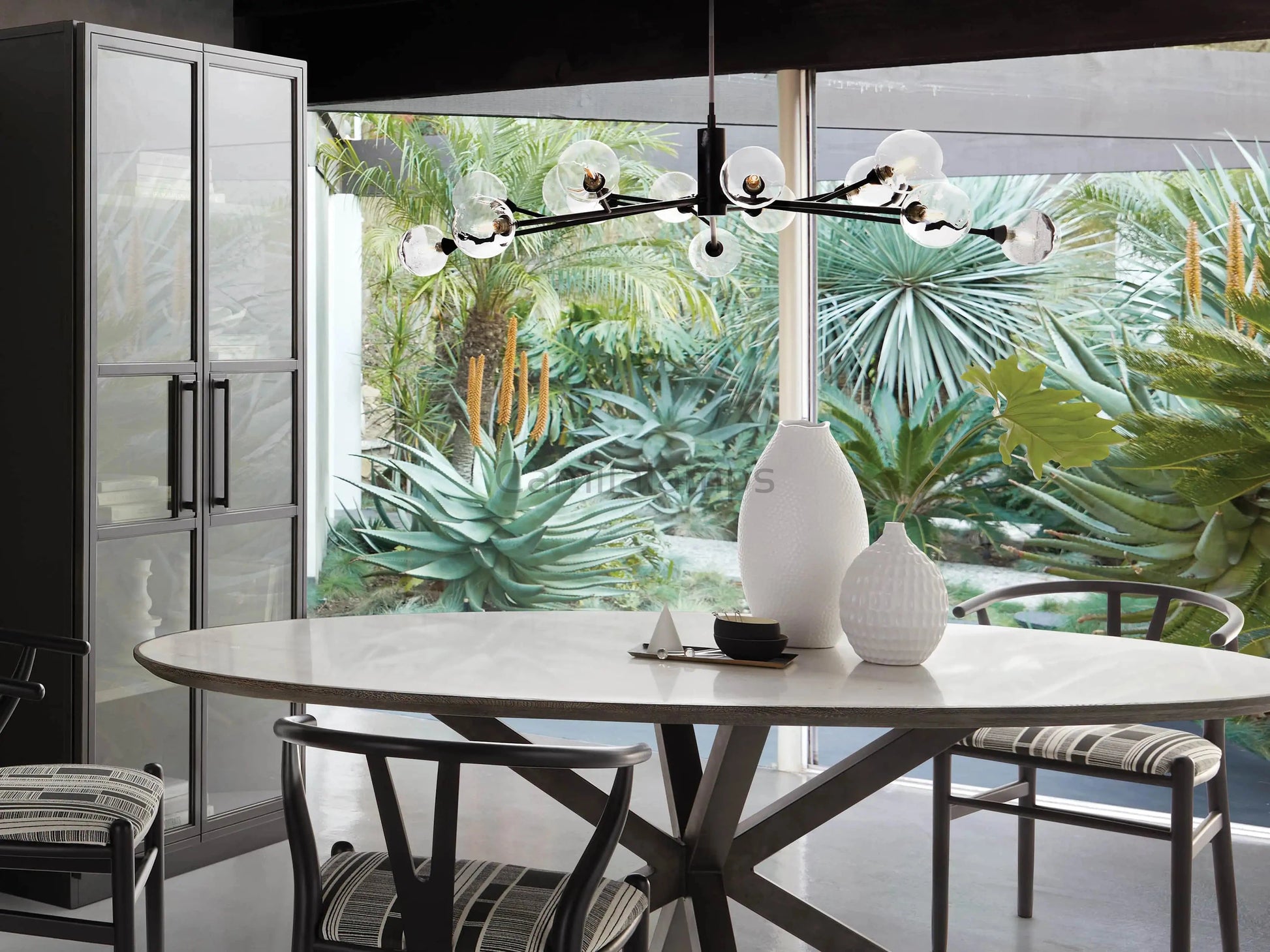 Sayre Round Clear Glass Globe Chandelier - Camilalamps - CAA - 10018A9