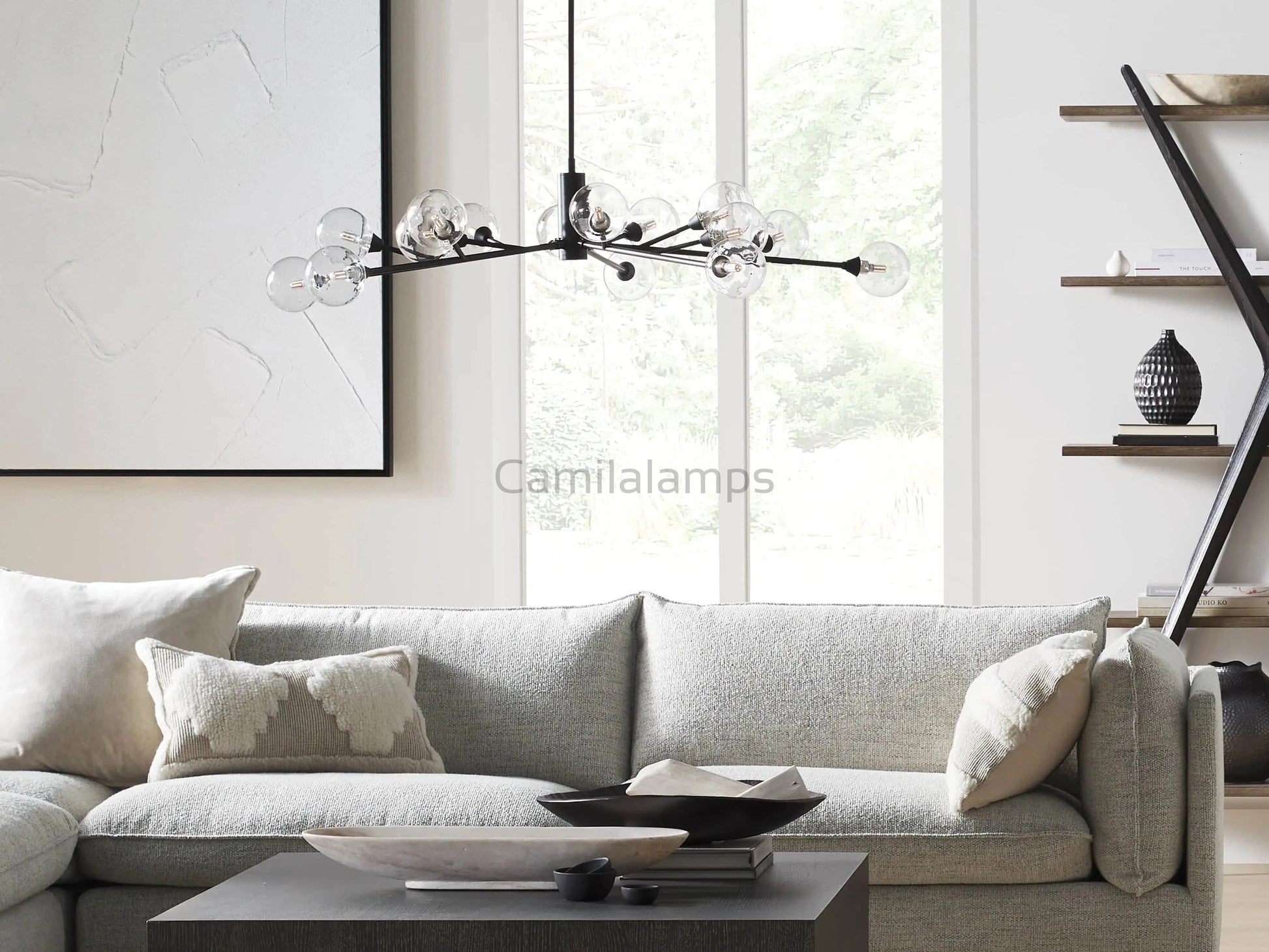 Sayre Round Clear Glass Globe Chandelier - Camilalamps - CAA - 10019A0