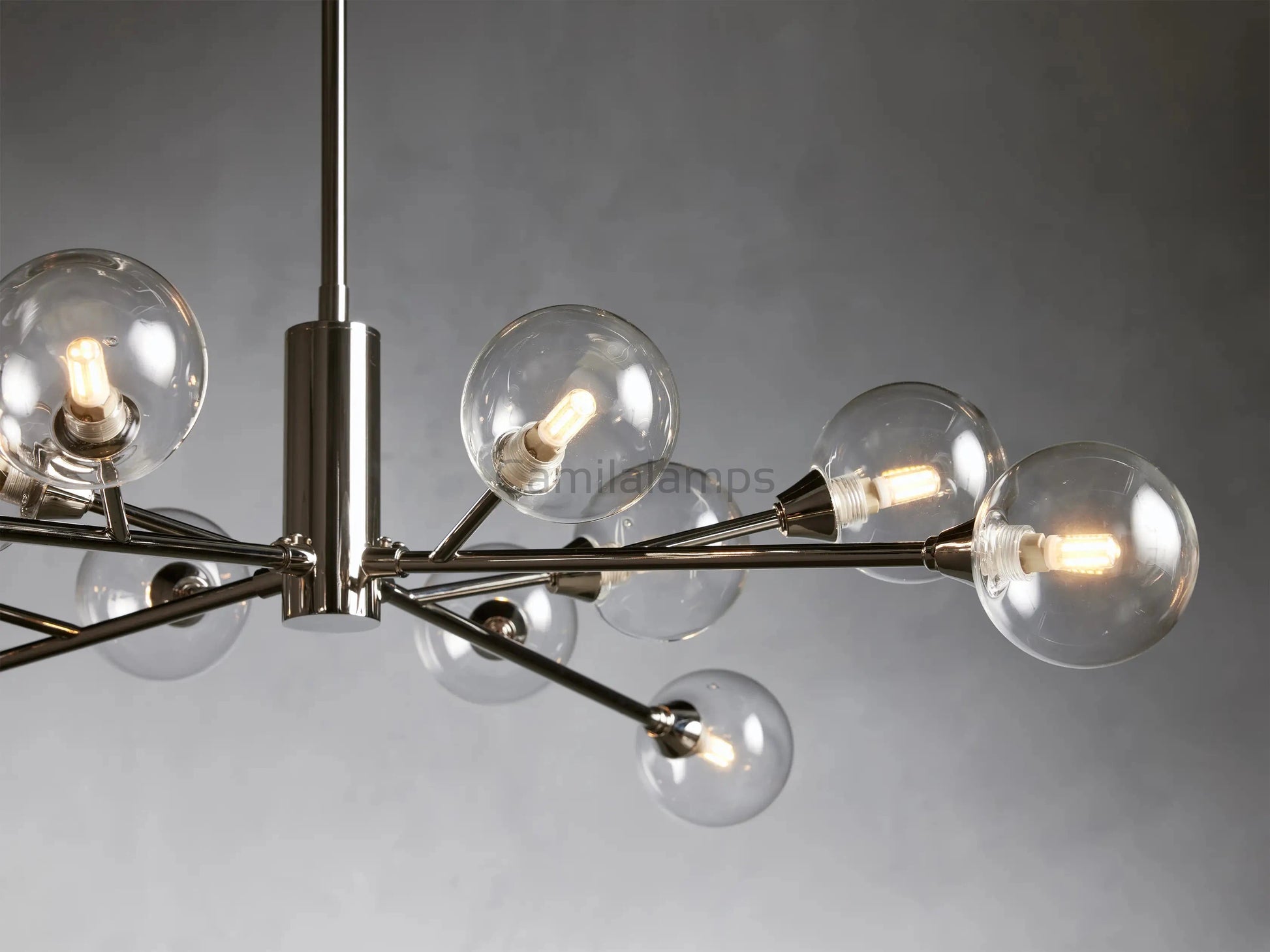 Sayre Round Clear Glass Globe Chandelier - Camilalamps - CAA - 10019A0