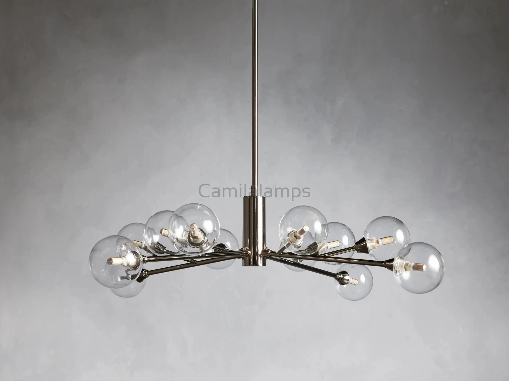 Sayre Round Clear Glass Globe Chandelier - Camilalamps - CAA - 10019A0
