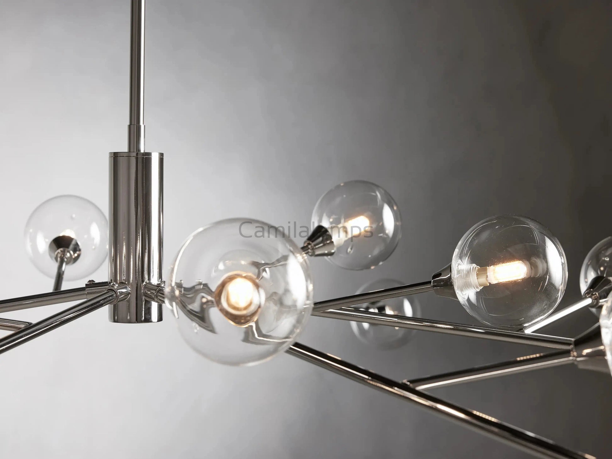 Sayre Round Clear Glass Globe Chandelier - Camilalamps - CAA - 10018A8