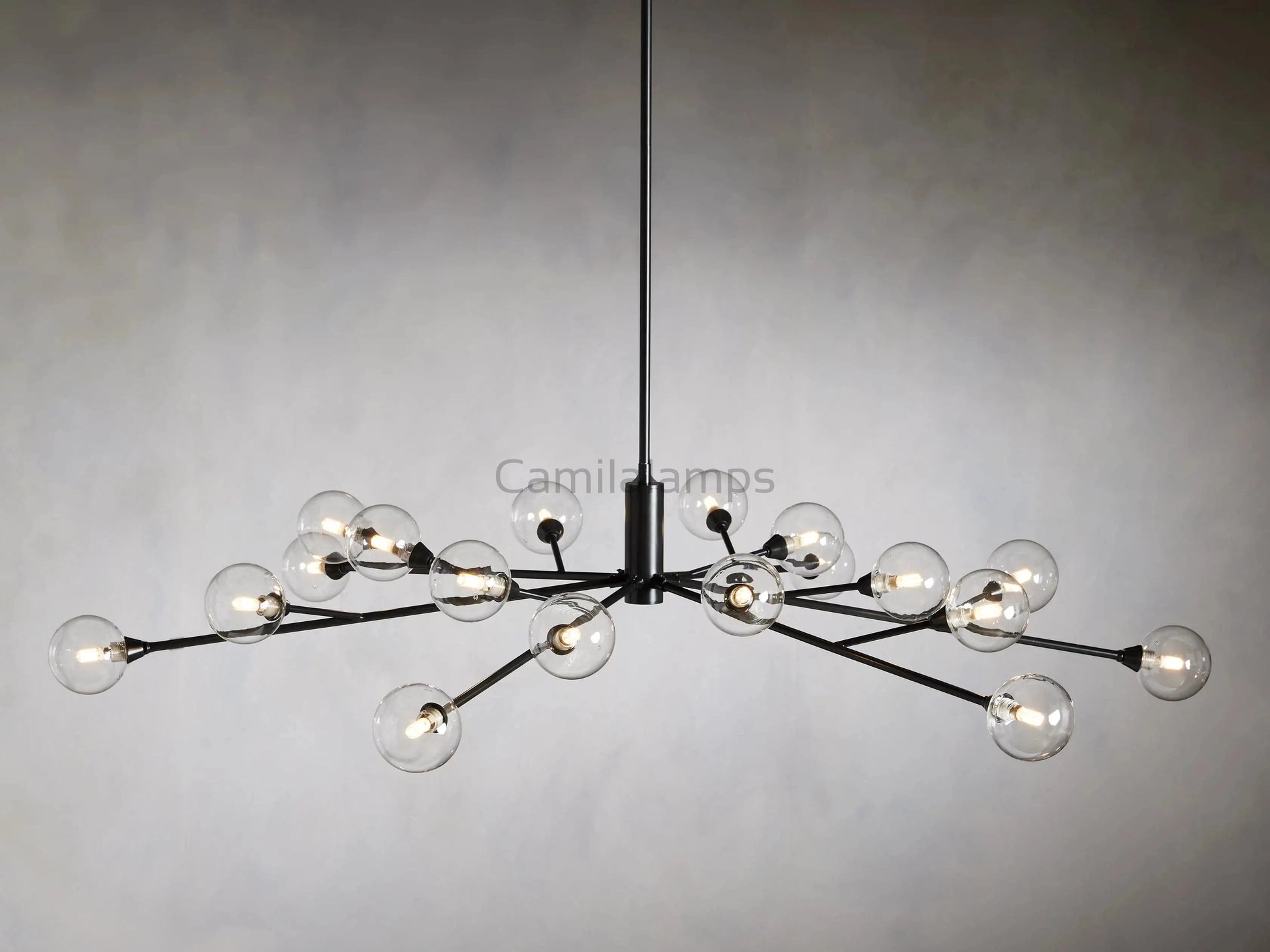Sayre Round Clear Glass Globe Chandelier - Camilalamps - CAA - 10018A8