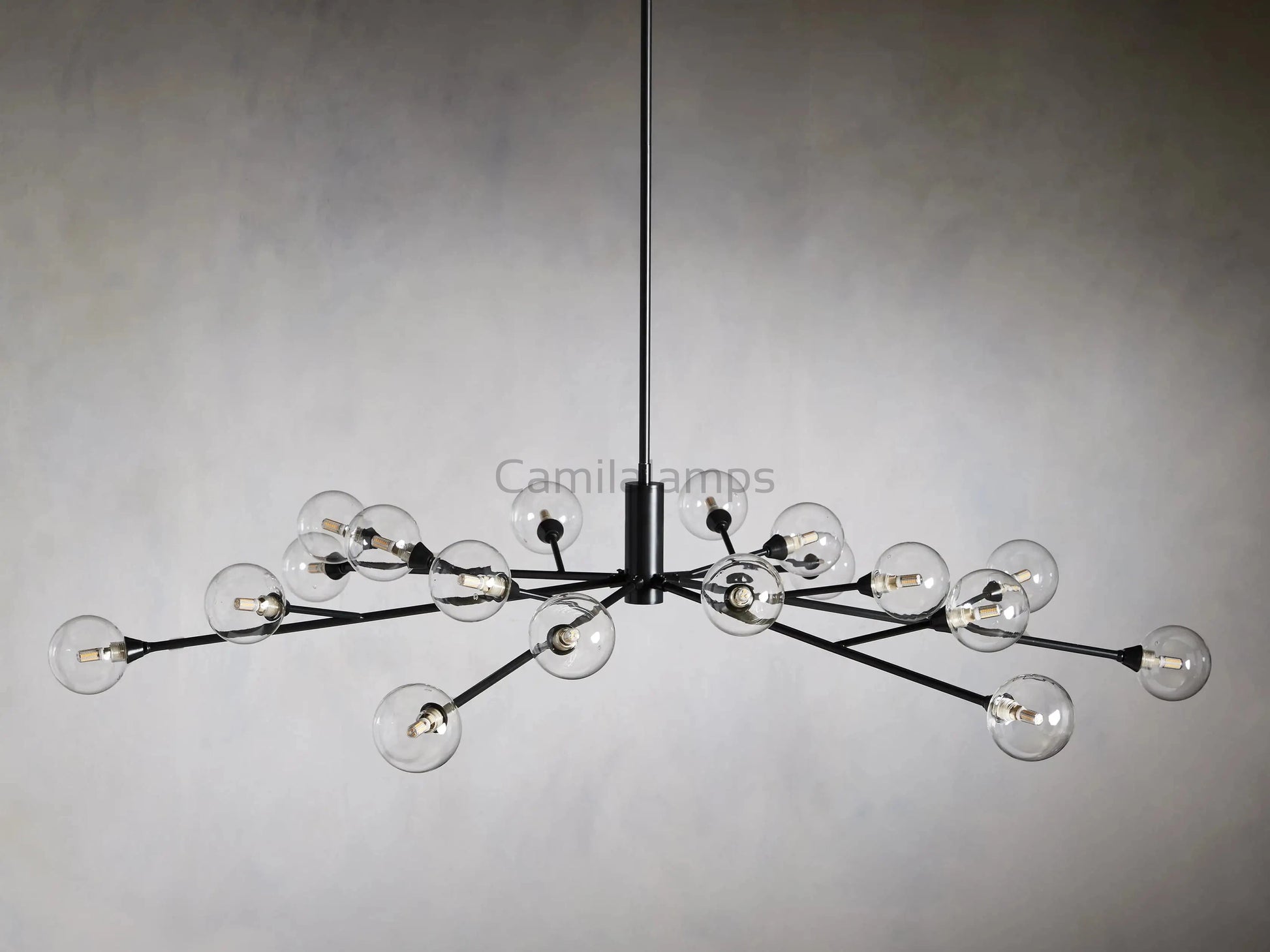 Sayre Round Clear Glass Globe Chandelier - Camilalamps - CAA - 10018A8
