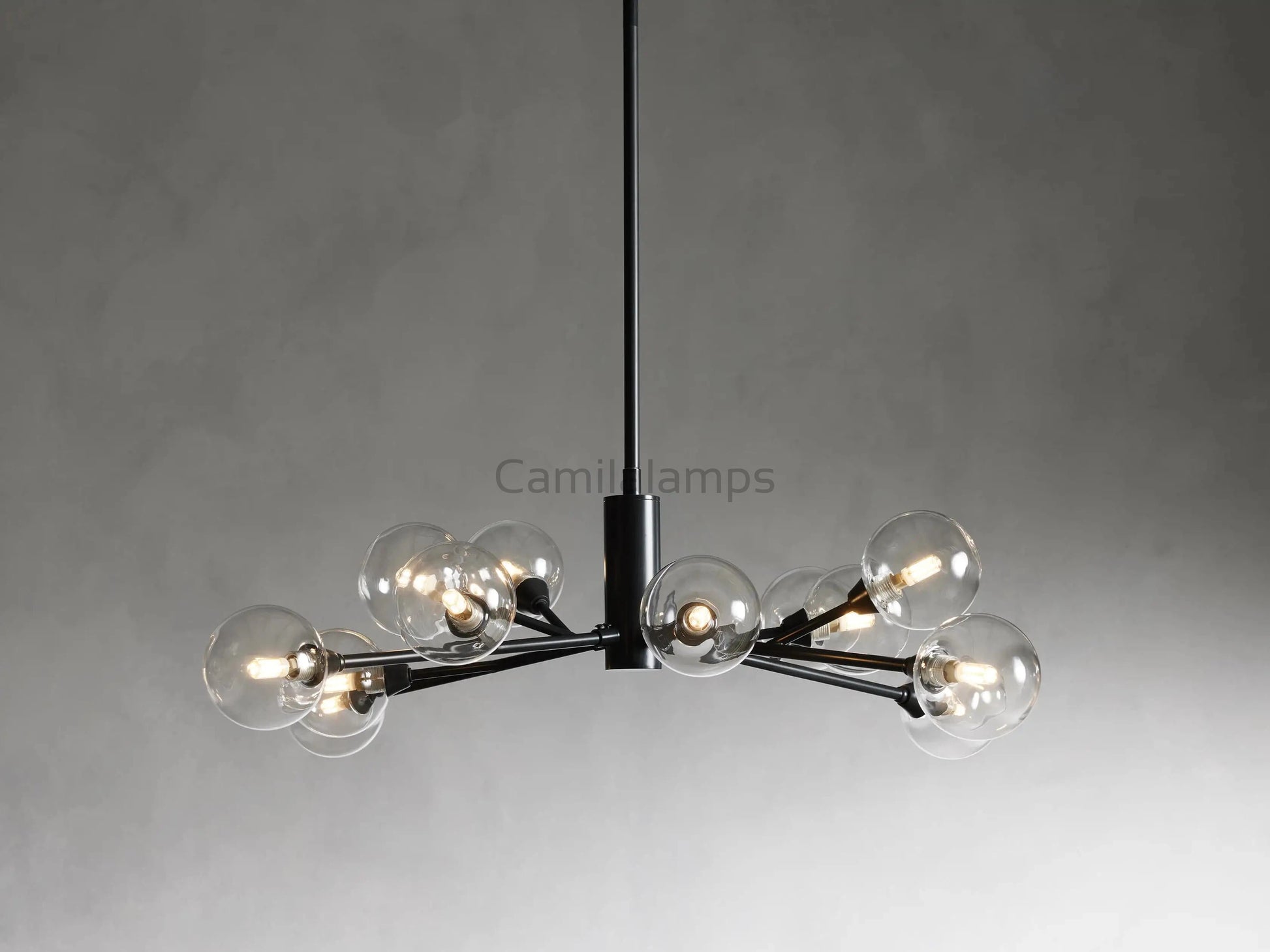 Sayre Round Clear Glass Globe Chandelier - Camilalamps - CAA - 10019A0