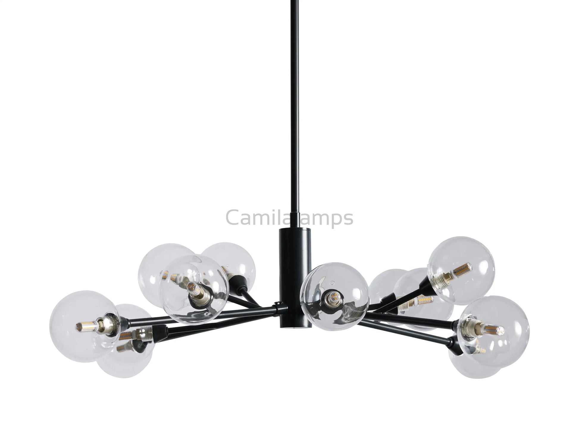 Sayre Round Clear Glass Globe Chandelier - Camilalamps - CAA - 10019A0