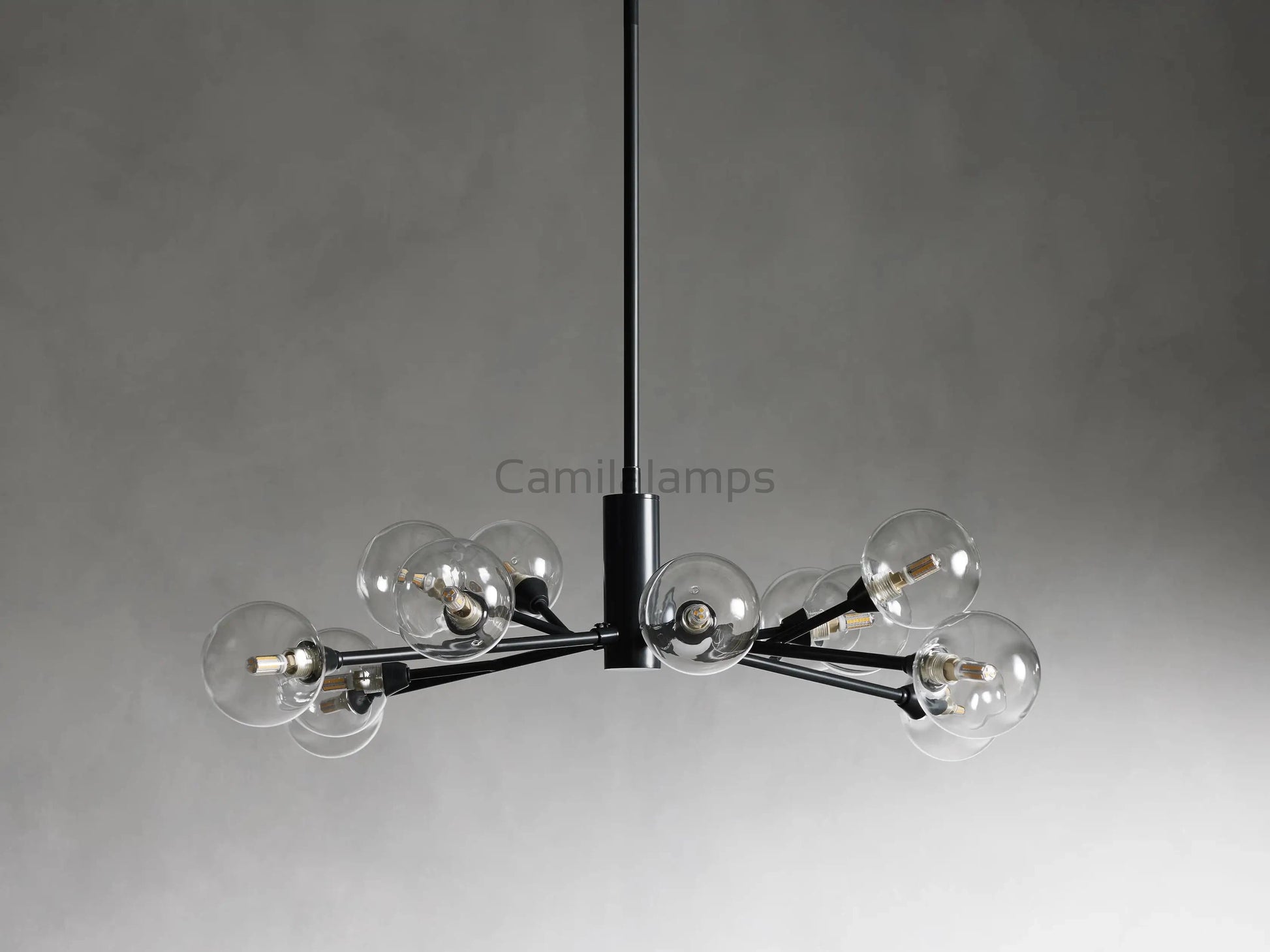 Sayre Round Clear Glass Globe Chandelier - Camilalamps - CAA - 10019A0