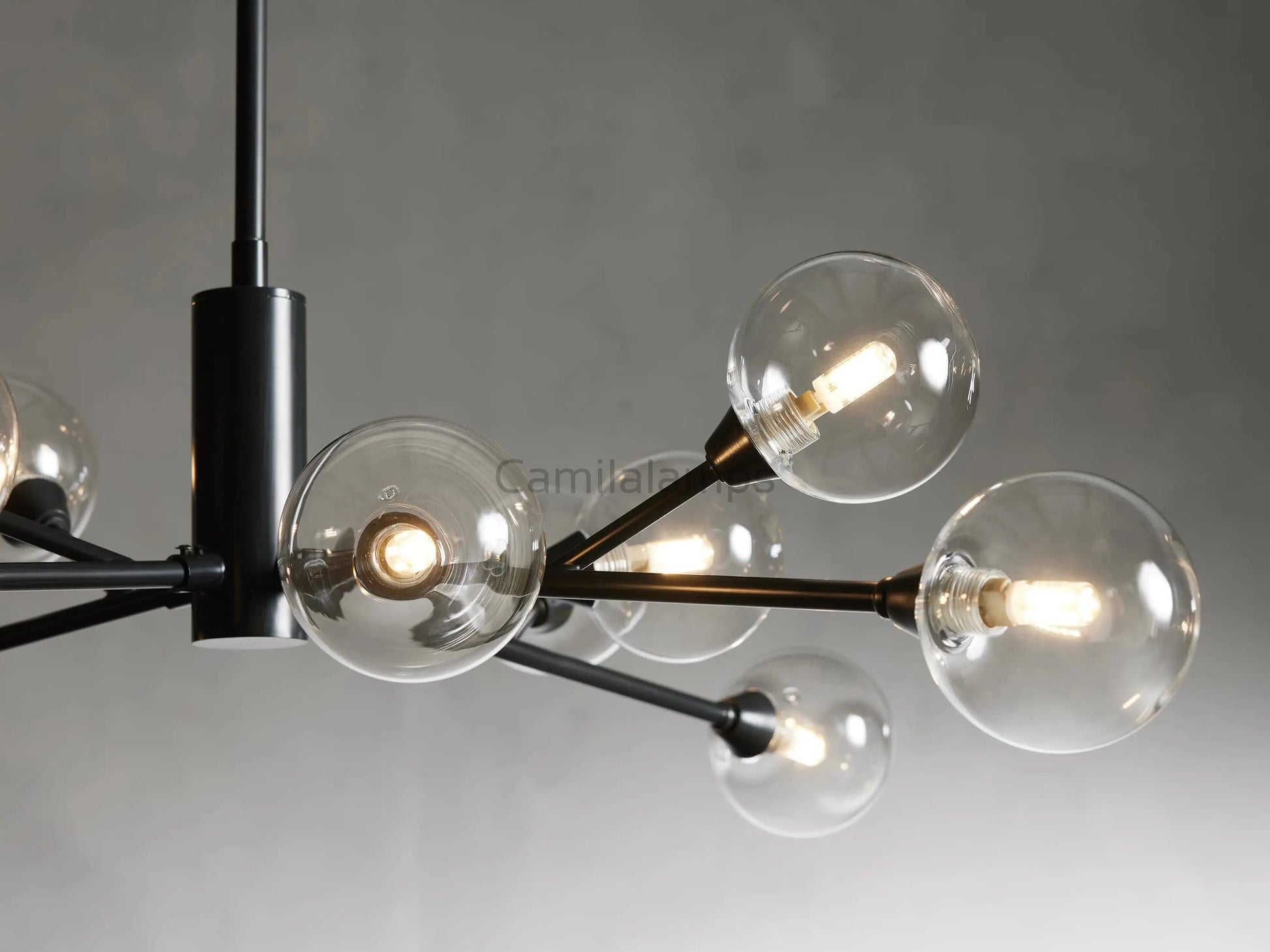 Sayre Round Clear Glass Globe Chandelier - Camilalamps - CAA - 10019A0