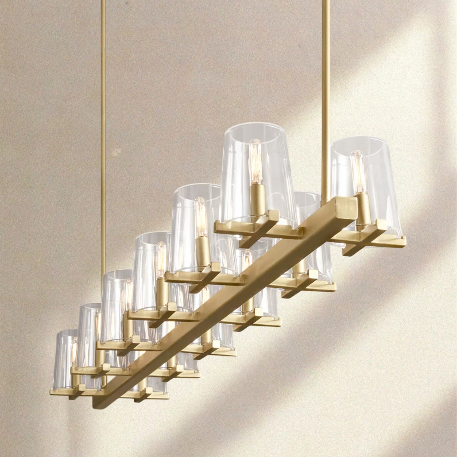 Paricia Glass Linear Chandelier 49", 60” - Camilalamps - CAM1586