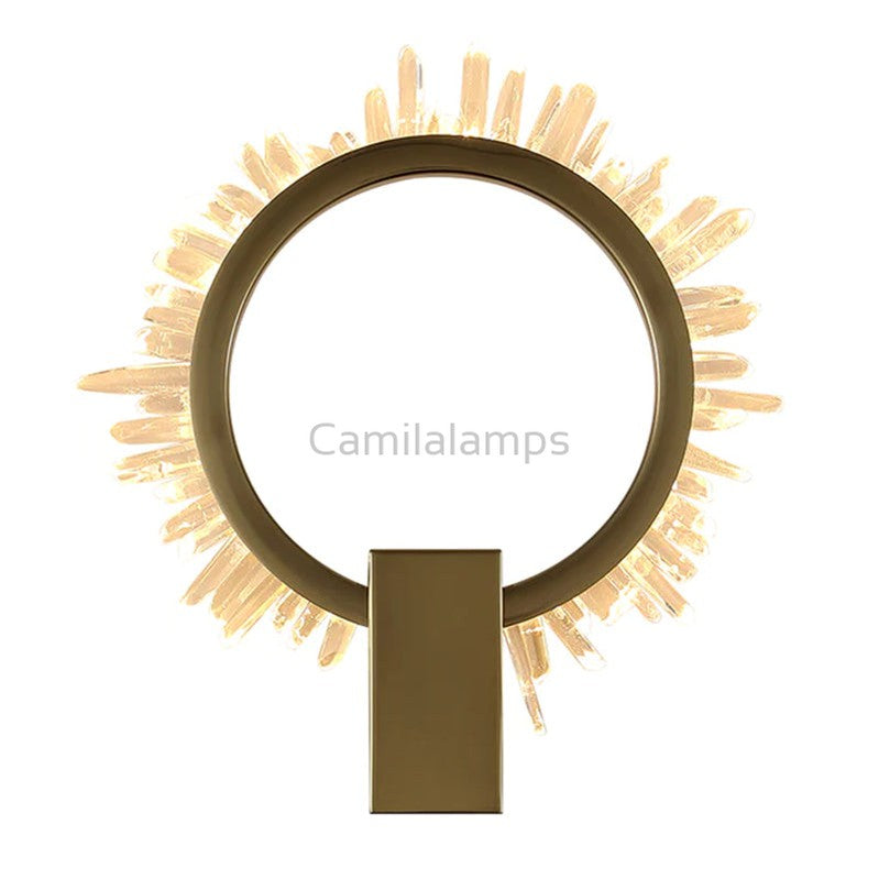 Galisa Modern Rock Crystal Wall Ring Wall Sconce Besides Bed Wall Sconce Kevin Studio Inc   