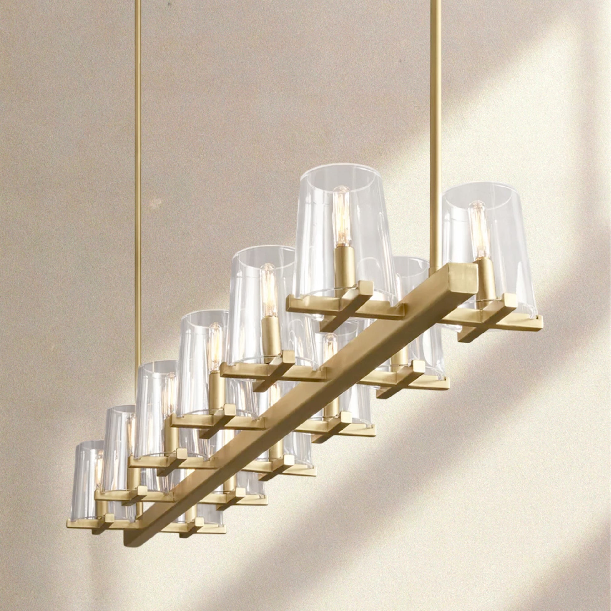 Paricia Glass Linear Chandelier 49", 60” - Camilalamps - CAM1586