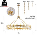 48 Inch Black Wagon Wheel Chandelier with Crystal Shade, 48 Lights, Modern Farmhouse Style, Ideal for Dining Room, Kitchen, Entryways - Camilalamps - B0DPJY8R54