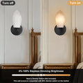 Elegant Black Alabaster Wall Sconce with Dimmable LED Light - Camilalamps - CA-B0FJRHJ1K9