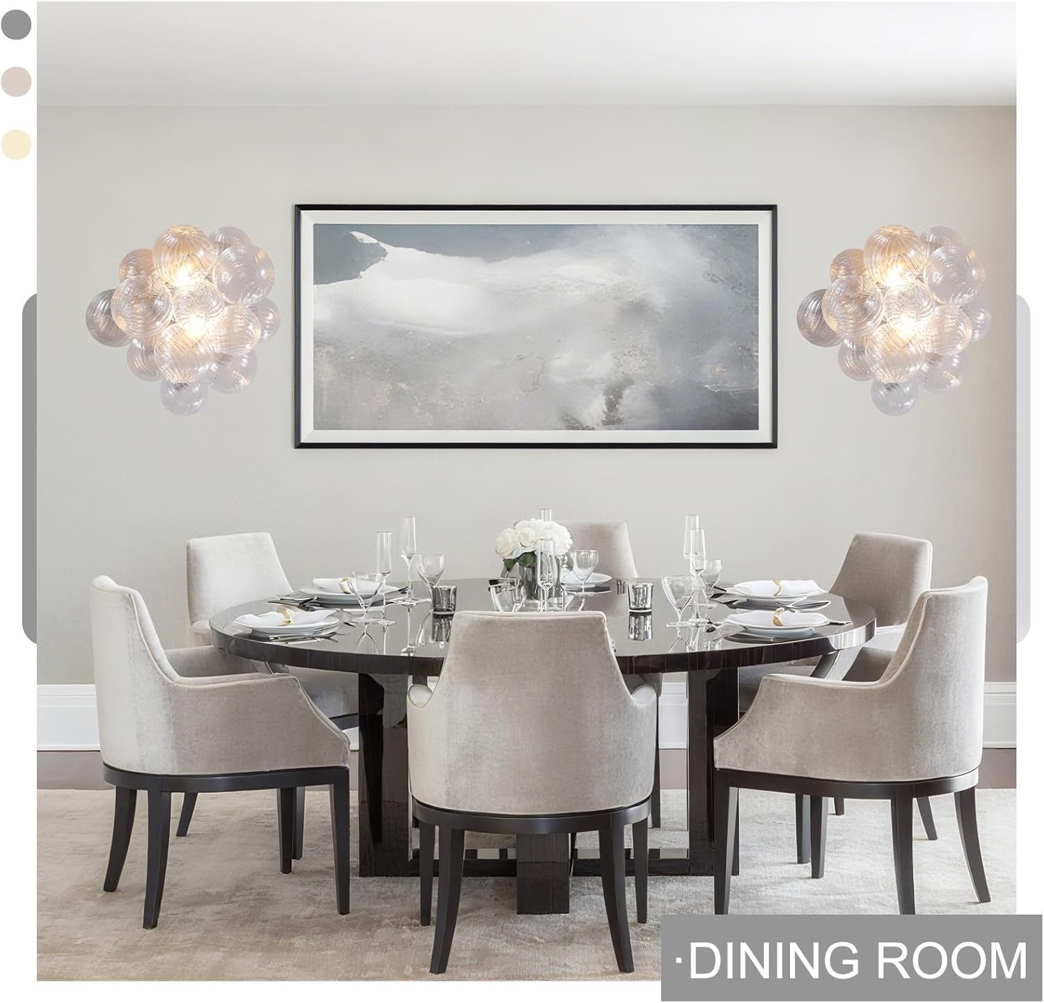 Silver 16.9" Swirl Glass Wall Sconce with E12 LED Bulbs - Camilalamps - CA-B0FRMXVBZ1