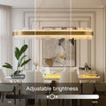 Luxury Adjustable Rectangle Alabaster Chandelier 37.4