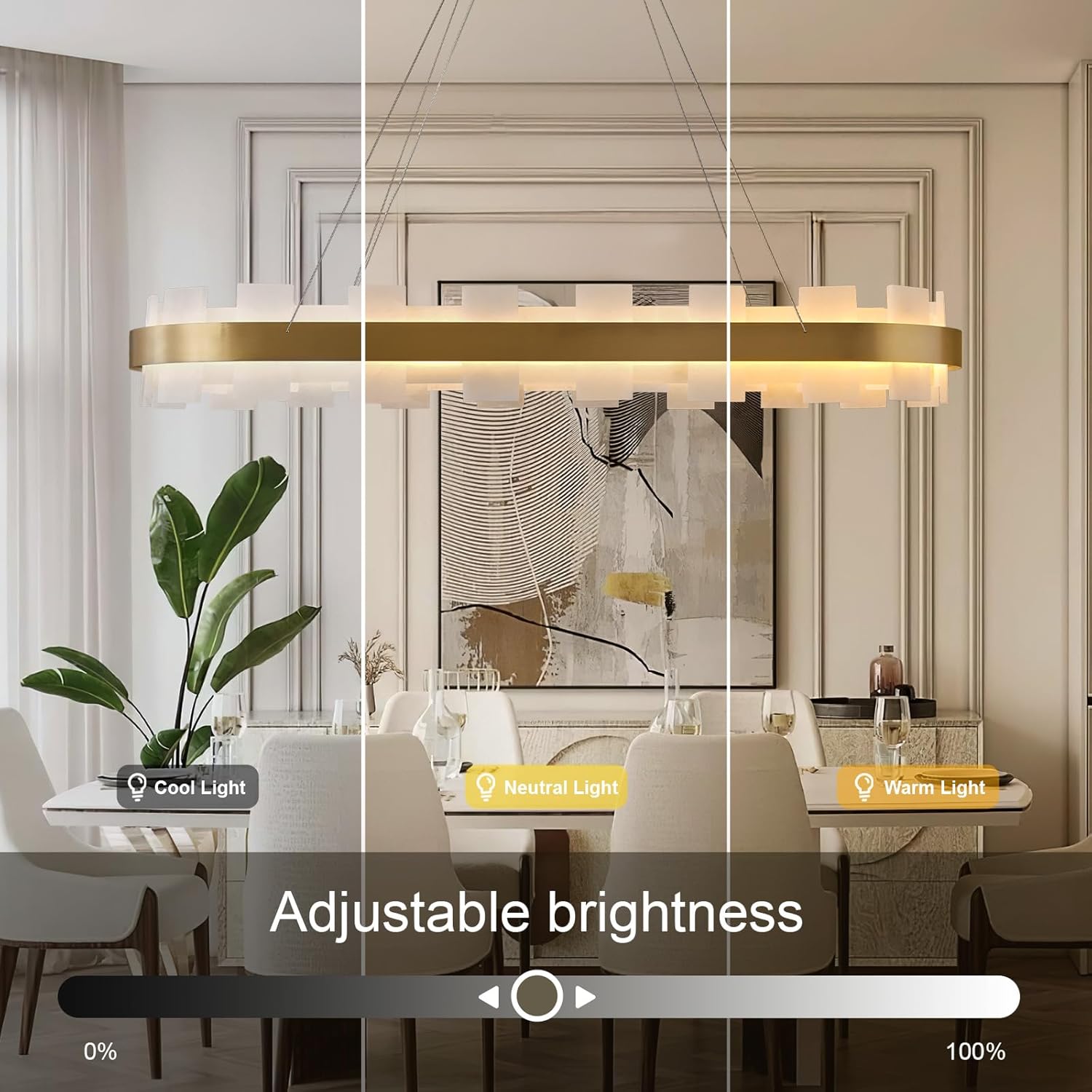 Luxury Adjustable Rectangle Alabaster Chandelier 37.4" Modern Ceiling Light - Camilalamps - CA-B0FNR1PXTZ