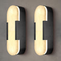 Alabaster Matte Black Wall Sconce Set 2 13.8