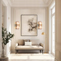 19.7'' Wall Sconces Set of 2, Natural Alabaster Wall Light, Indoor Vanity Light Fixtures for Bathroom,Black Bedside Wall Lamp Perfect for Hallway, Living Room,Bedroom,Stairs(Gift Bulb) - Camilalamps - B0CHYF9LZM