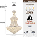 Chrome 24 - Light Crystal Chandelier for High Ceilings - Camilalamps - CA-B0FPX75D2H