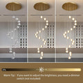 20 - Light Gold Crystal Staircase Chandelier with Adjustable Height - Camilalamps - CA-B0FMP2SYC6