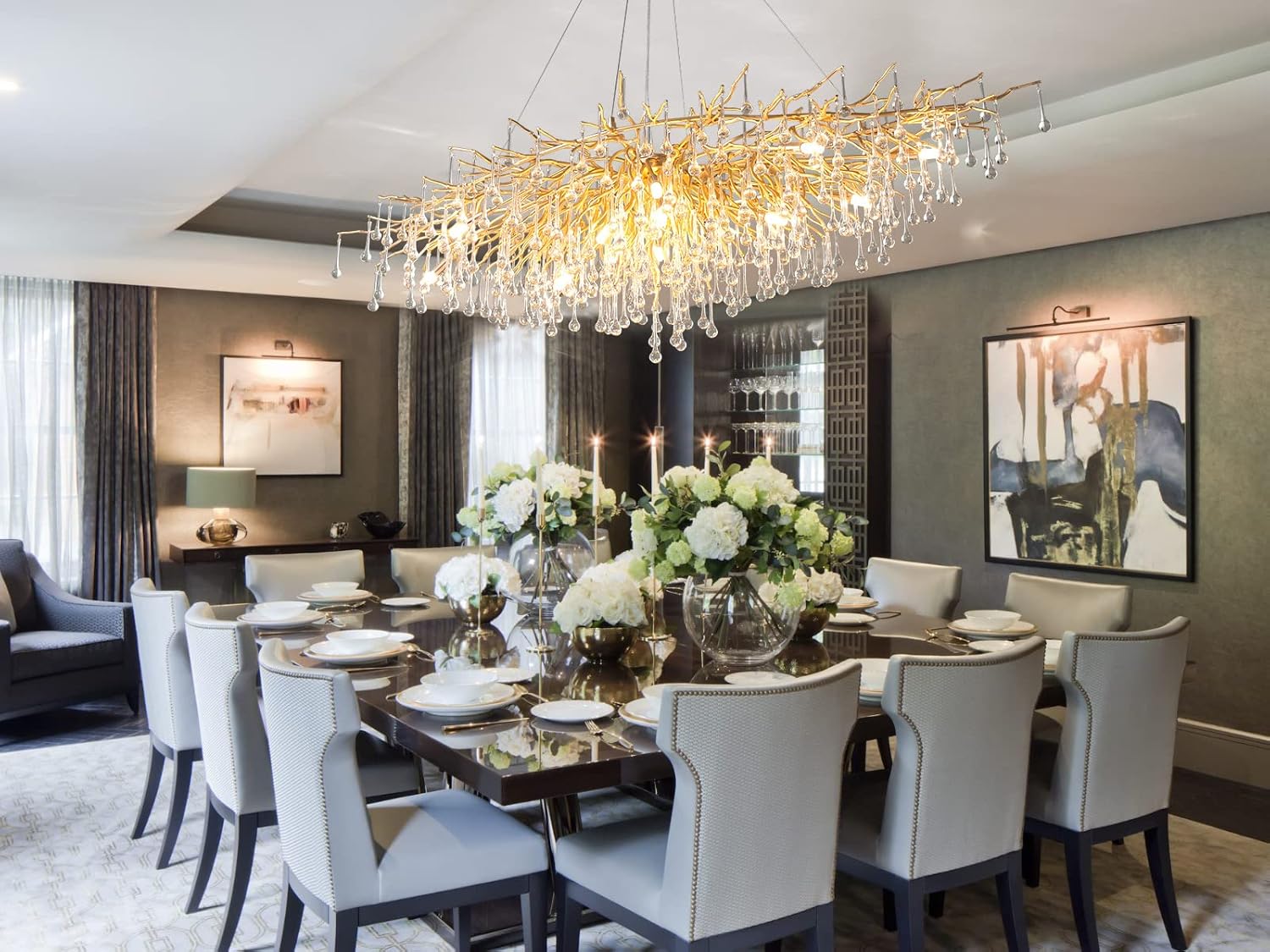 63" Black Modern Crystal Tree Branch Chandelier with 15 Lights - Camilalamps - CA-B0BXN9SB16