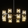 Black Wagon Wheel Chandelier 18