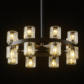 Black Wagon Wheel Chandelier 18