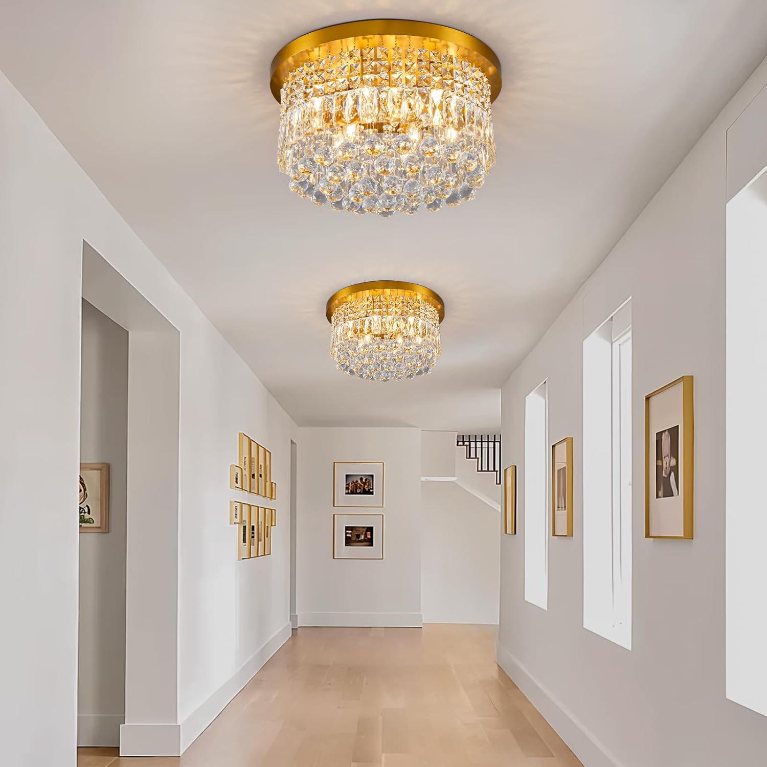 9 Light Modern Crystal Raindrop Chandelier Lighting Flush Mount - Camilalamps - CA-B0FQ4X9ZGR