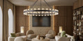 48 Inch Black Wagon Wheel Chandelier with Crystal Shade, 48 Lights, Modern Farmhouse Style, Ideal for Dining Room, Kitchen, Entryways - Camilalamps - B0DPJY8R54