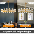 48 Inch Black Wagon Wheel Chandelier with Crystal Shade, 48 Lights, Modern Farmhouse Style, Ideal for Dining Room, Kitchen, Entryways - Camilalamps - B0DPJY8R54
