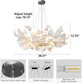 Gold Ceramic Leaf Chandelier 31.5
