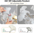 Silver Ceramic Ginkgo Leaf Tree Branch Chandelier – 40