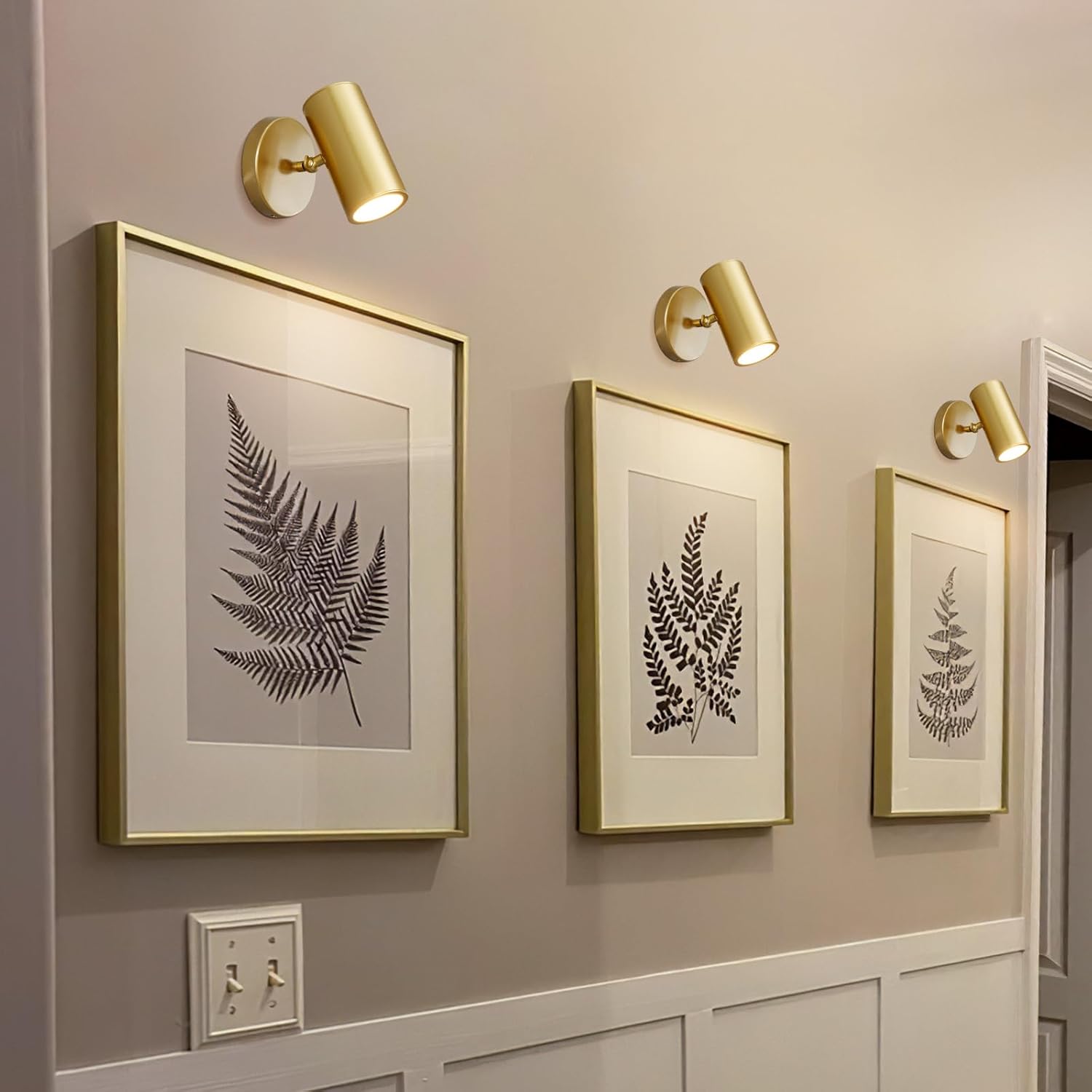 Gold Brass Picture Light Sconce with Adjustable LED, Wall Mount - Camilalamps - CA-B0F9SJ81FQ