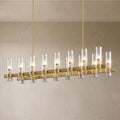60 Inch Gold Chandelier, Wagon Wheel Chandelier with Glass Shade, 20 - Lights Large Round Modern Farmhouse High Ceiling Pendant Lighting Fixture for Dining Room, Living Room, Kitchen, Foyer - Camilalamps - B0DDBYTLVF