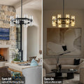 Black Wagon Wheel Chandelier 18