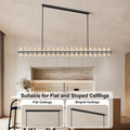 48 Inch Black Wagon Wheel Chandelier with Crystal Shade, 48 Lights, Modern Farmhouse Style, Ideal for Dining Room, Kitchen, Entryways - Camilalamps - B0DPJY8R54