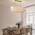 Luxury Modern Alabaster Brass Rectangle Chandelier with Adjustable Height - Camilalamps - CA-B0FHQDKLKH