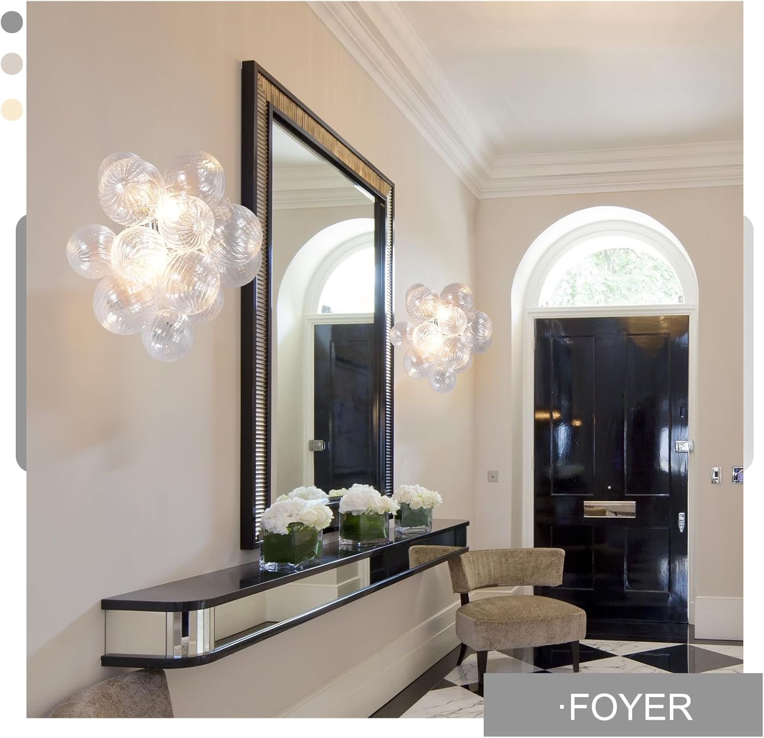 Silver 16.9" Swirl Glass Wall Sconce with E12 LED Bulbs - Camilalamps - CA-B0FRMXVBZ1