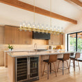 60 Inch Gold Chandelier, Wagon Wheel Chandelier with Glass Shade, 20 - Lights Large Round Modern Farmhouse High Ceiling Pendant Lighting Fixture for Dining Room, Living Room, Kitchen, Foyer - Camilalamps - B0CNRHR35D