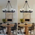 Black Wagon Wheel Crystal Chandelier 23 - Inch 6 - Light Farmhouse - Camilalamps - CA-B0F9KBWFBV