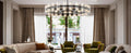 48 Inch Black Wagon Wheel Chandelier with Crystal Shade, 48 Lights, Modern Farmhouse Style, Ideal for Dining Room, Kitchen, Entryways - Camilalamps - B0DPJY8R54