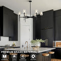 Modern Black Crystal Chandelier 6 Lights 42in Round K9 Tulip Pendant - Camilalamps - CA-B0DD44R37T