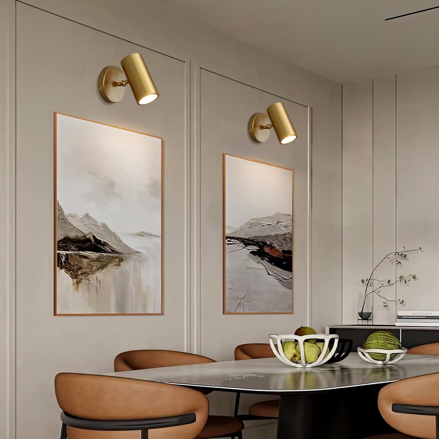 Gold Brass Picture Light Sconce with Adjustable LED, Wall Mount - Camilalamps - CA-B0F9SJ81FQ