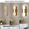 19.7'' Wall Sconces Set of 2, Natural Alabaster Wall Light, Indoor Vanity Light Fixtures for Bathroom,Black Bedside Wall Lamp Perfect for Hallway, Living Room,Bedroom,Stairs(Gift Bulb) - Camilalamps - B0CHYF9LZM