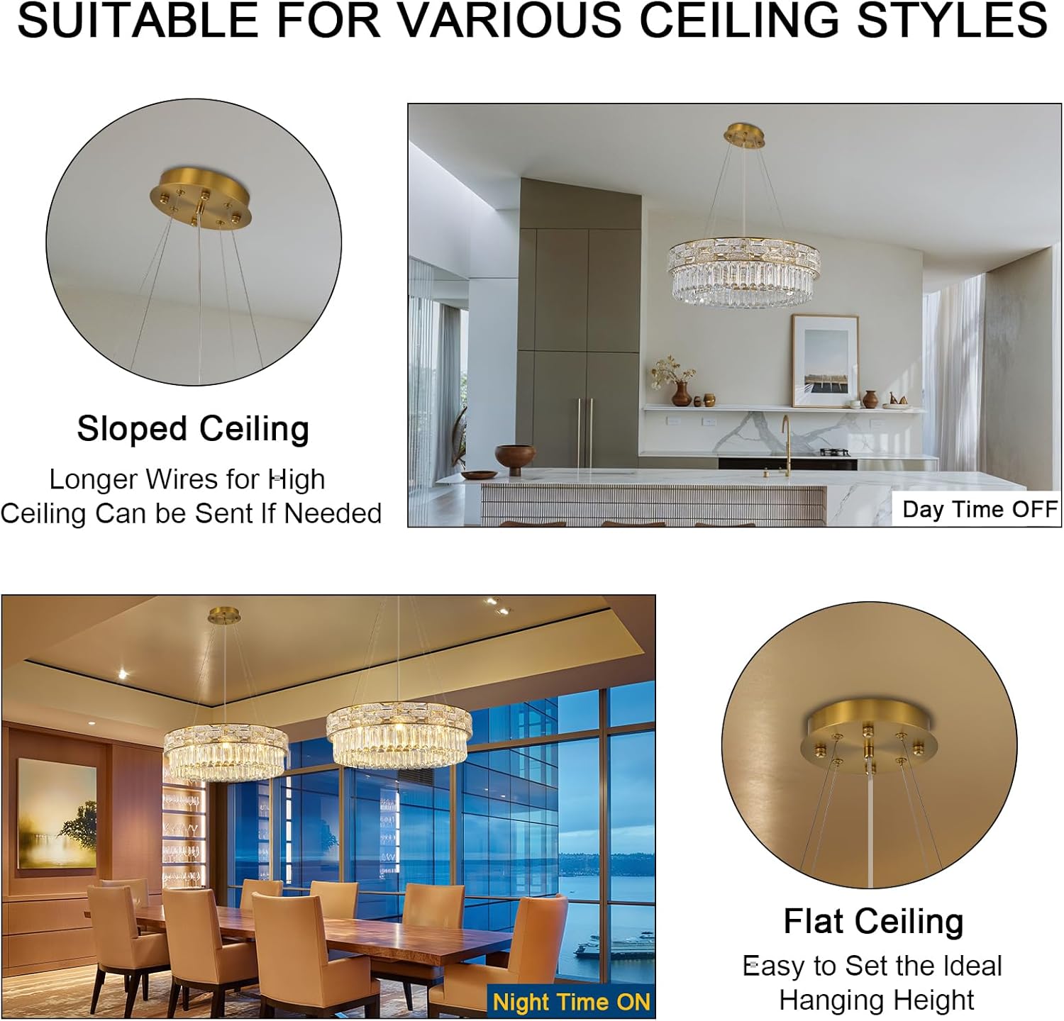 23" Gold Crystal 8 - Light Round Chandelier for Elegant Interiors - Camilalamps - CA-B0FH6GG2V1