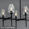 Modern Black 8 - Light 52in Rectangle Crystal Pendant Chandelier for Dining - Camilalamps - CA-B0DD45QJZT