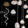 20 - Light Gold Crystal Staircase Chandelier with Adjustable Height - Camilalamps - CA-B0FMP2SYC6