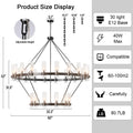 60 Inch Gold Chandelier, Wagon Wheel Chandelier with Glass Shade, 20 - Lights Large Round Modern Farmhouse High Ceiling Pendant Lighting Fixture for Dining Room, Living Room, Kitchen, Foyer - Camilalamps - B0CNRHR35D