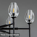 Modern Black Crystal Chandelier 6 Lights 42in Round K9 Tulip Pendant - Camilalamps - CA-B0DD44R37T